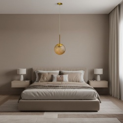 Lampadario a sospensione E27 oro con sfera ambra 15 20 25 30 cm lampada moderno elegante per camera cucina soggiorno