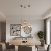 Lampadario a sospensione oro con sfera ambra 15 20 25 30 cm E27 lampada moderno elegante per camera cucina soggiorno