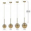 Lampadario a sospensione oro con sfera ambra 15 20 25 30 cm E27 lampada moderno elegante per camera cucina soggiorno