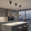 Lampadario a sospensione led da comodino ovale oro nero bianco lampada applique sospeso luce bianca naturale calda