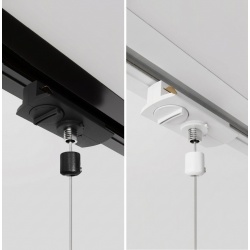 Connettore adattatore porta lampadario a sospensione per binario monofase nero e bianco