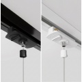 Connettore adattatore porta lampadario a sospensione per binario monofase nero e bianco