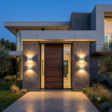 Applique da parete per esterno doppia luce sopra e sotto attacco lampadina E27 nero grigio bianco marrone