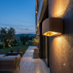 Applique da parete per esterno doppia luce sopra e sotto attacco lampadina E27 nero grigio bianco marrone