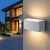 Applique da parete per esterno doppia luce sopra e sotto attacco lampadina E27 nero grigio bianco marrone