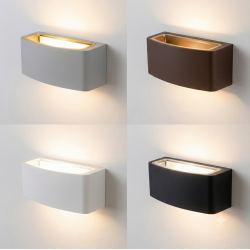 Applique da parete per esterno doppia luce sopra e sotto attacco lampadina E27 nero grigio bianco marrone