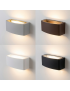 Applique da parete per esterno doppia luce sopra e sotto attacco lampadina E27 nero grigio bianco marrone