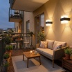 Applique da parete per esterno led 10W nero doppia luce sopra e sotto lampada rettangolare moderno balcone terrazzo giardino