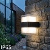 Applique da parete per esterno led 10W nero doppia luce sopra e sotto lampada rettangolare moderno balcone terrazzo giardino