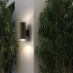 Applique da parete a cilindro per esterno luce sopra e sotto con attacco GU10 nero bianco grigio marrone