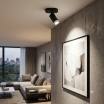 Faretto proiettore nero con attacco GU10 lampada orientabile da soffitto parete a cilindro