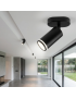 Faretto proiettore nero con attacco GU10 lampada orientabile da soffitto parete a cilindro