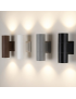 Applique da parete a cilindro per esterno luce sopra e sotto con attacco GU10 nero bianco grigio marrone