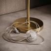 Lampada da terra Oro con 3 sfere in vetro bianco piantana design moderno per salotto camera