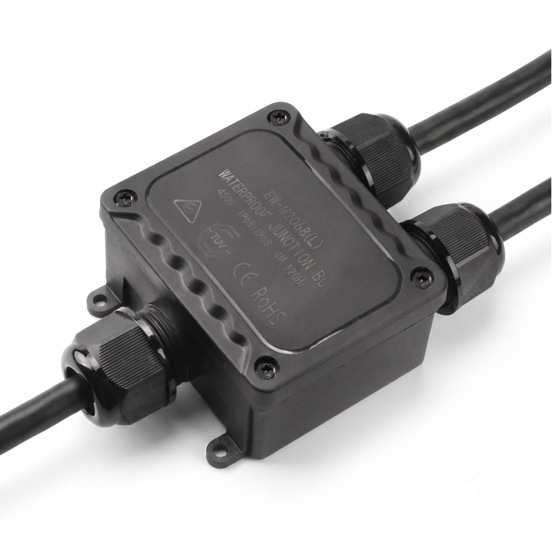 Scatola di giunzione impermeabile IP68 connettore stagno a 3 vie con morsettiera da esterno per cavi elettrici da giardino