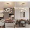 Lampadario sospeso led 100w 3 cerchi pendente cerchio rotondo con anelli bianco design moderno per camera salotto