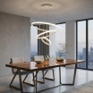 Lampadario sospeso led 100w 3 cerchi pendente cerchio rotondo con anelli bianco design moderno per camera salotto