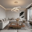 Lampadario sospeso led 100w 3 cerchi pendente cerchio rotondo con anelli bianco design moderno per camera salotto