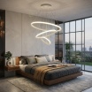 Lampadario sospeso led 100w 3 cerchi pendente cerchio rotondo con anelli bianco design moderno per camera salotto