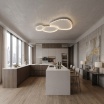 Plafoniera LED da soffitto moderna 100W lampadario ad anelli ovali Bianco lampada luminosa per soggiorno camera da Letto