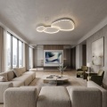 Plafoniera LED da soffitto moderna 100W lampadario ad anelli ovali Bianco lampada luminosa per soggiorno camera da Letto