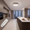 Plafoniera LED da soffitto moderna 30W con telecomando lampadario rotondo marrone lampada luce per soggiorno camera da Letto
