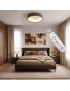 Plafoniera LED da soffitto moderna 30W con telecomando lampadario rotondo marrone lampada luce per soggiorno camera da Letto
