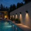 Applique da parete cilindro luce verso il basso GU10 design moderno per esterno giardino impermeabile IP65 bianco grigio nero