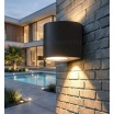 Applique da parete cilindro luce verso il basso GU10 design moderno per esterno giardino impermeabile IP65 bianco grigio nero