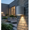 Applique da parete cilindro luce verso il basso GU10 design moderno per esterno giardino impermeabile IP65 bianco grigio nero