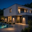 Applique da parete cilindro luce verso il basso GU10 design moderno per esterno giardino impermeabile IP65 bianco grigio nero