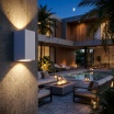 Applique da esterno GU10 rettangolare luce su e giù lampada segnapasso da parete moderna  per giardino balcone