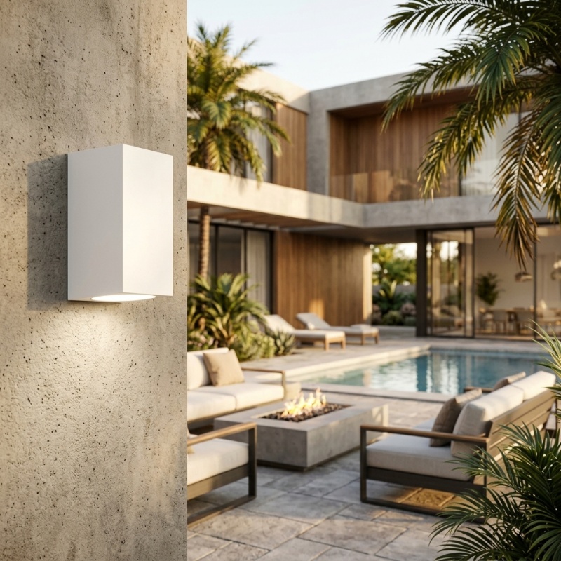 Applique da esterno GU10 rettangolare luce su e giù lampada segnapasso da parete moderna  per giardino balcone