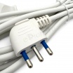 Prolunga elettrico 3 5mt con spina piatta presa bipasso 10 16A 250V cavo bianco lineare 3G1