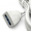 Prolunga elettrico 3 5mt con spina piatta presa bipasso 10 16A 250V cavo bianco lineare 3G1