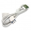 Prolunga elettrico 3 5mt con spina piatta presa bipasso 10 16A 250V cavo bianco lineare 3G1