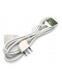 Prolunga elettrico 3 5mt con spina piatta presa bipasso 10 16A 250V cavo bianco lineare 3G1