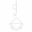Applique da parete led 10w doppia luce quadrato bianco design moderno per interno geometrico comodino