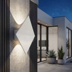 Applique da parete led 10w doppia luce quadrato bianco design moderno per interno geometrico comodino