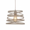 Lampadario a sospensione moderno in metallo attaco E27 design spirale lampada a gabbia nero bianco tortora sabbia