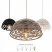 Lampadario a sospesione a campana cupola attacco E27 in metallo design moderno indutry nero bianco tortora sabbia