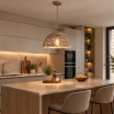 Lampadario a sospesione a campana cupola attacco E27 in metallo design moderno indutry nero bianco tortora sabbia