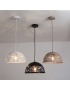 Lampadario a sospesione a campana cupola attacco E27 in metallo design moderno indutry nero bianco tortora sabbia