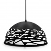 Lampadario a sospesione a campana cupola attacco E27 in metallo design moderno indutry nero bianco tortora sabbia