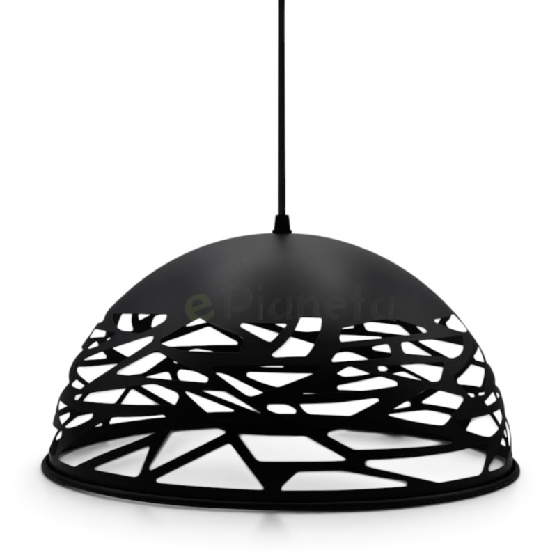 Lampadario a sospesione a campana cupola attacco E27 in metallo design moderno indutry nero bianco tortora sabbia