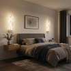 Applique parete spirale LED 18W moderna bianco lampada muro camera luce naturale