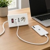 Multipresa da scrivania tavolo presa bipasso schuko USB con interruttore spina 16A ciabatta bianco