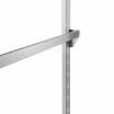 Barra rettangolare portaganci 120cm per montante cremagliera arredo negozio argento in acciaio