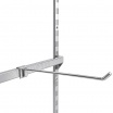 Barra rettangolare portaganci 120cm per montante cremagliera arredo negozio argento in acciaio