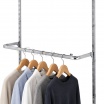 Barra appendiabiti a U 120cm per montante cremagliera argento per arredo negozio cabina armadio
